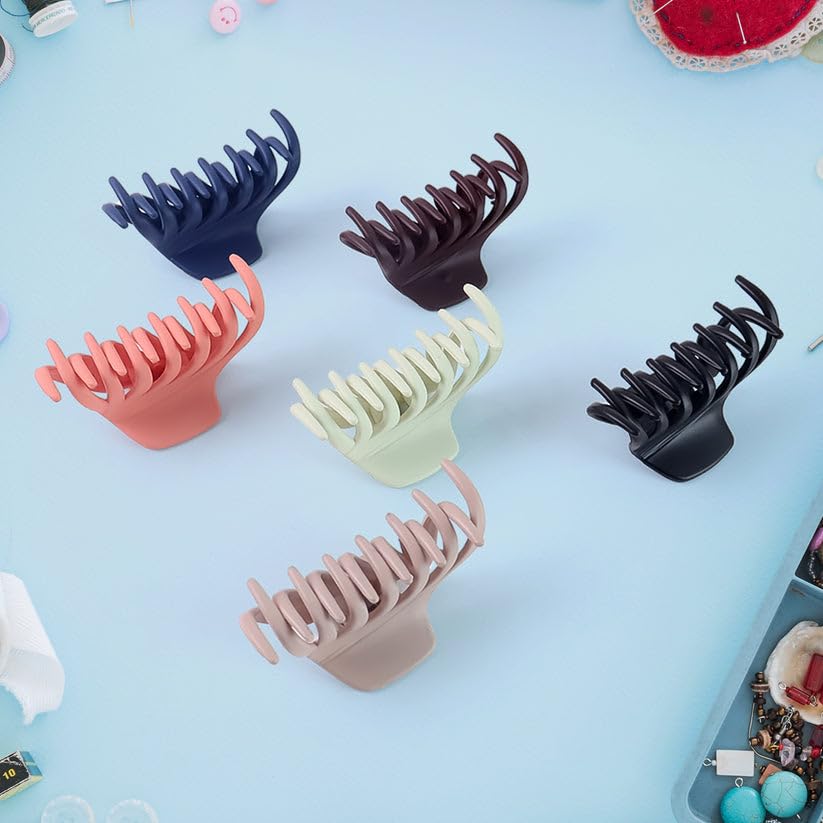 Image of Hair Claw Clips Set for Women and Womens, Mixed Design Strong Grip Plastic Hair Clutcher Accessories for Daily Hair Styling, Assorted Colors, Pack of 24 Pieces
