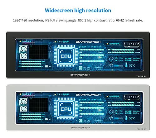 Amazon.co.jp: Barrowch PCモニタリングディスプレイ シルバー