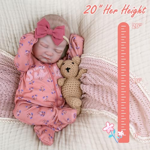 Muñeca Reborn bebé realista 20 pulgadas para niñas 3+ miniatura 5