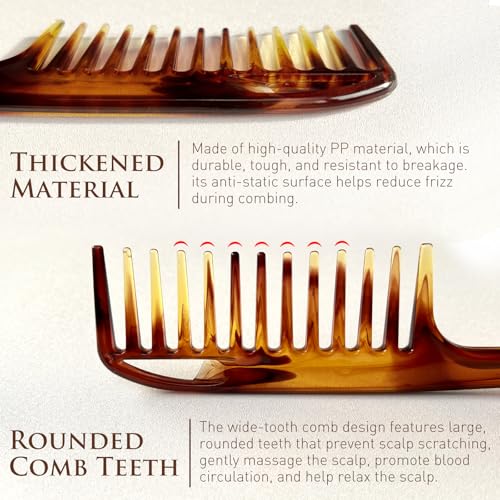 Peine desenredante ancho anti-frizz para cabello rizado miniatura 3