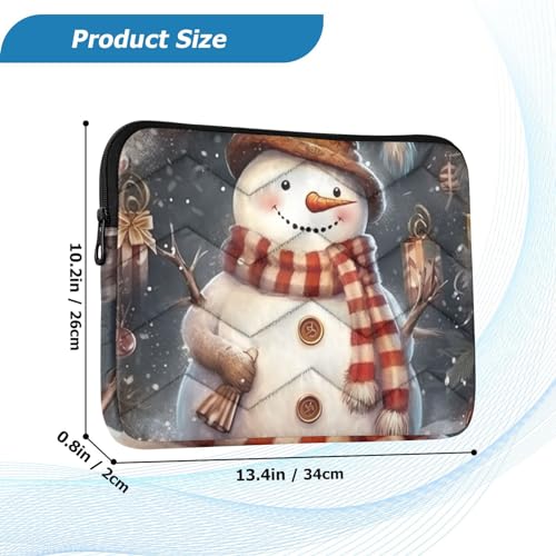Funda para portátil de 13-14 pulgadas impermeable con diseño de muñeco de nieve miniatura 3