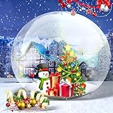 10FT Giant Inflatable Snow Globe(0.5mm PVC)(250w Blower) Christmas Decorations Giant Transparent Bubble Tent, Large Inflatable Bubble Igloo Tent for Wedding,Birthday,Christmas,Halloween Party