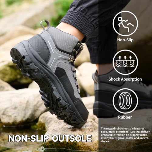 Image of Men's Waterproof Hiking Boots Mid Top Outdoor All-Terrain