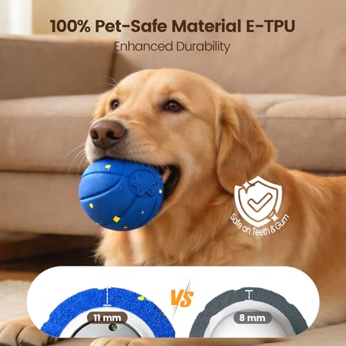 Invengo Interactive Dog Ball, Automatic Rolling Dog Toys with 3 Play Modes, E-TPU Material Dog Balls, IP65 Waterproof Interactive Dog Toys for Medium Dogs(Blue) - Image 5