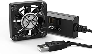 ELUTENG 40mm USB Cooling Fan (5300RPM) with 3-Speed Control for Gaming & VR
