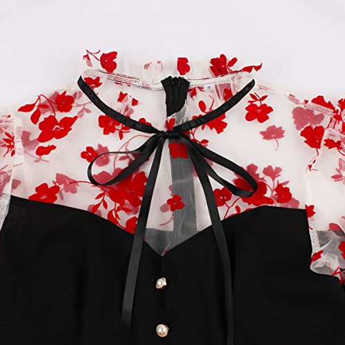 Image of Women's Vintage Polka Dot 1950s Audrey Retro Rockabilly Prom Dress 50's 60's A-Line Cocktail Party Swing Dress