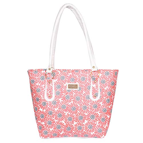 GenericWomanaro Letherette Women's White Handbag, Sun Flower Printed Shoudler Bag For Girls, Multicolour