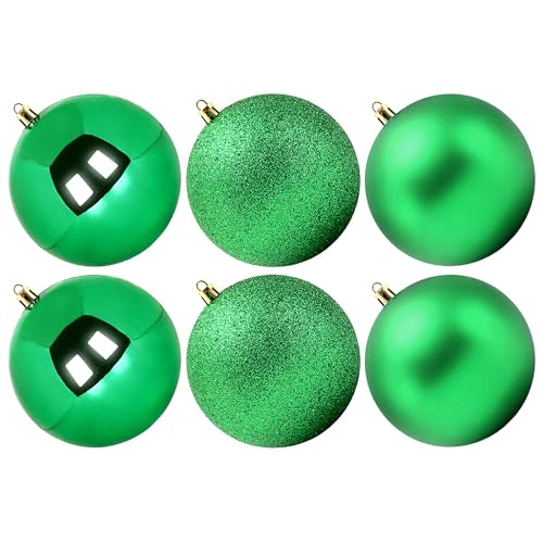 Lanpn Große Weihnachtskugeln Outdoor - 6 Stück Riesen Christbaumkugeln | Funkelnd & Bruchsicher