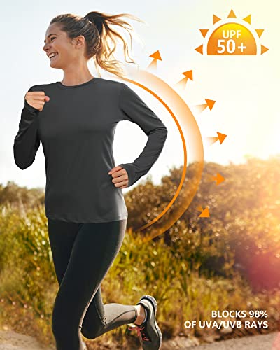 image for isnowood Womens Long Sleeve Rash Guard, UV UPF 50+ Sun Protection Shir