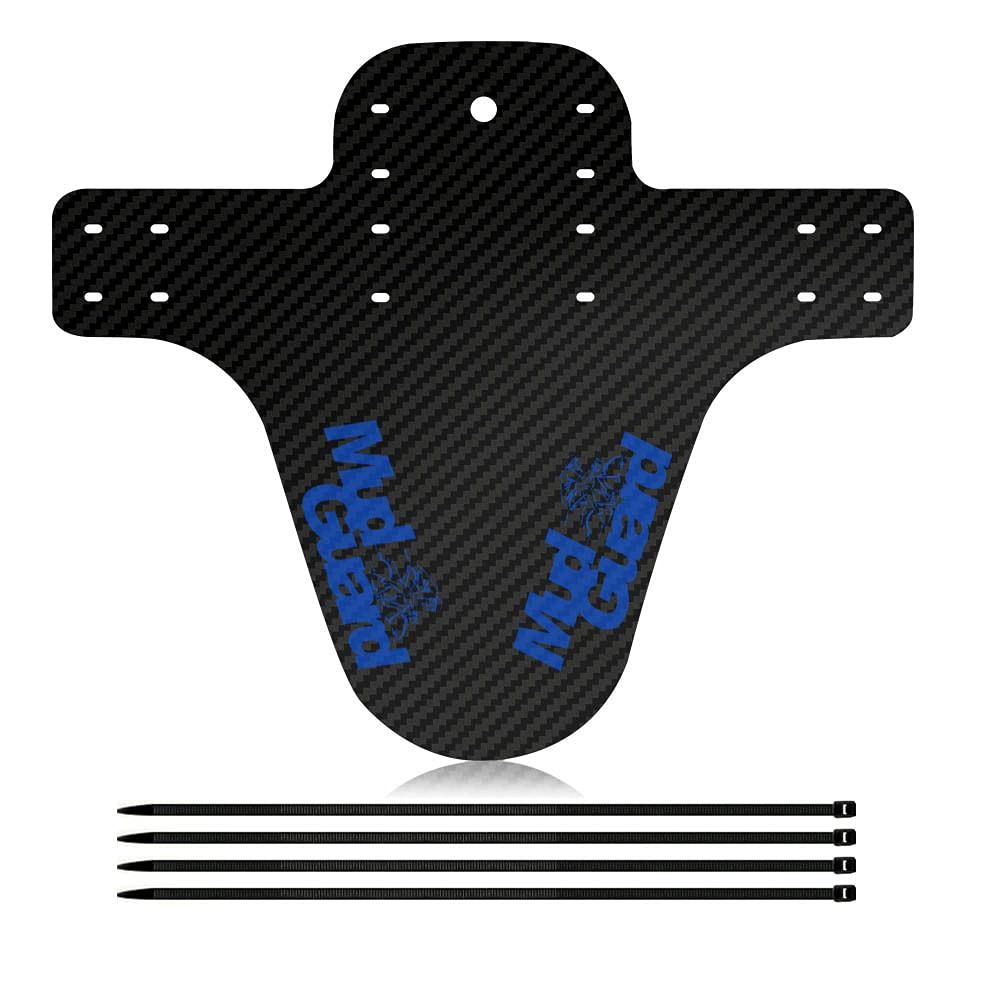 Plastic Mountain Bike Front Rear Mudguard, Removable Carbon Fiber Mudguard Cycling Accessories(blue)
