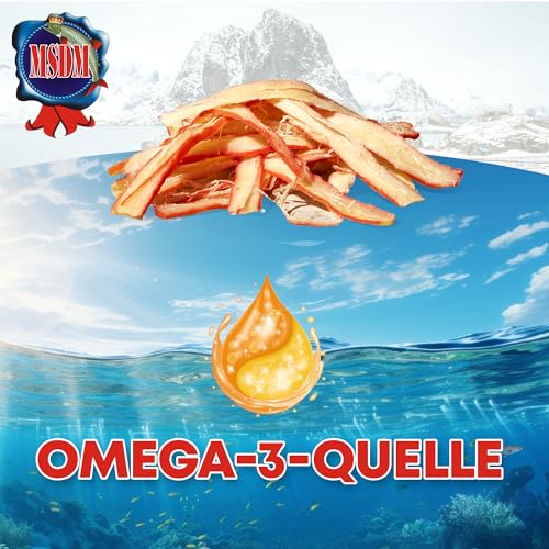 Tintenfisch Krabben Geschmack 1kg - Fisch Jerky I High Protein I Snacks I Trockenfisch Omega 3 I Beef Jerky, Trockenfleisch & Chips Alternative Keto Salat Topping