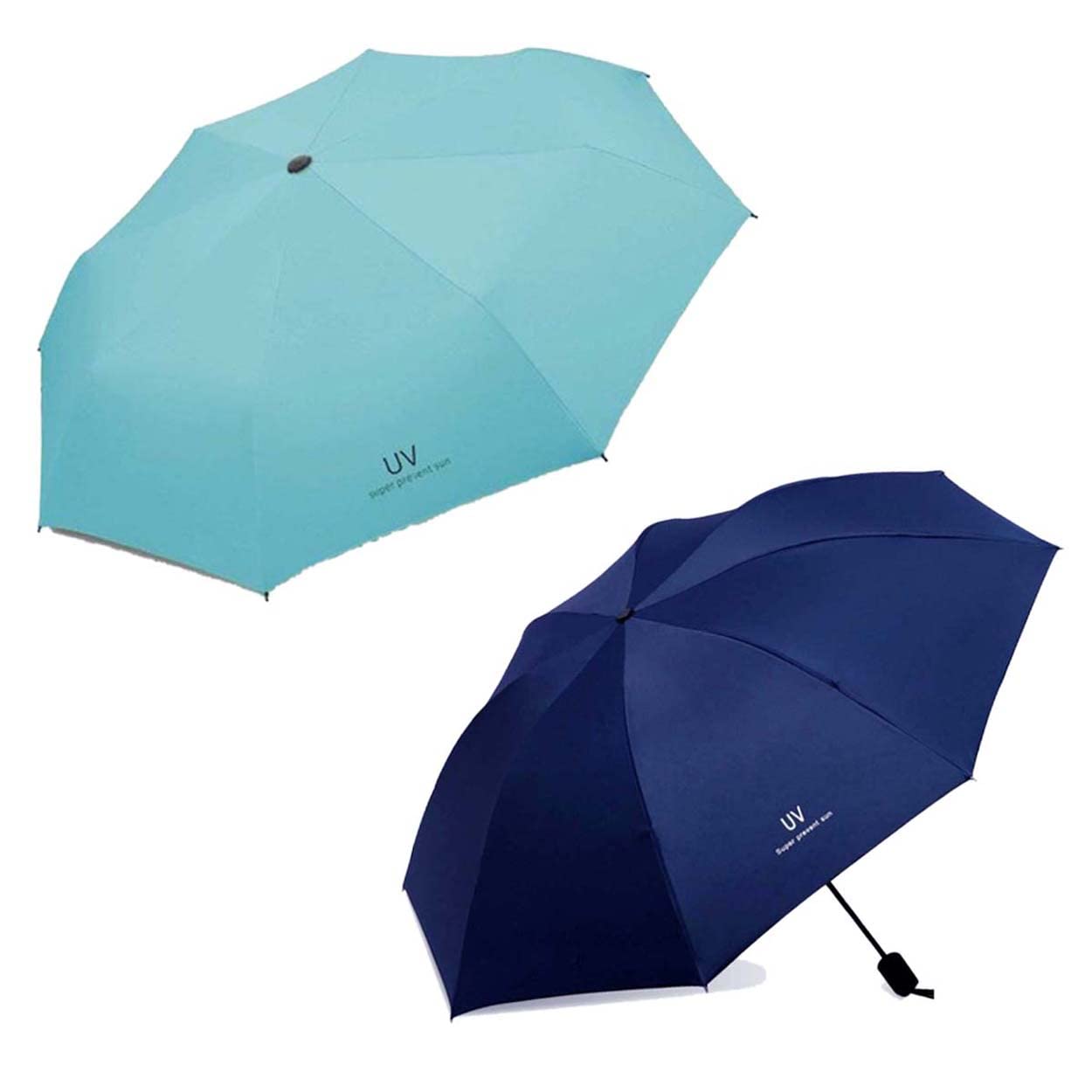 kekemi 3 Fold UV Plain Manual Sun & Rain Umbrella for Men & Women (Pack of 2)-picture-19