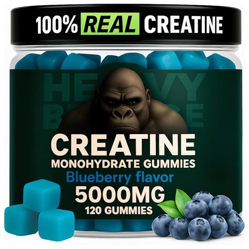 Image of Creatine Monohydrate Gummies 5g Sugar Free Creatine with Vitamin B12 and L-Taurine | Muscle Growth for Men and Women | Low Calorie Formula 120 Gummies for 30 Servings, Blueberry