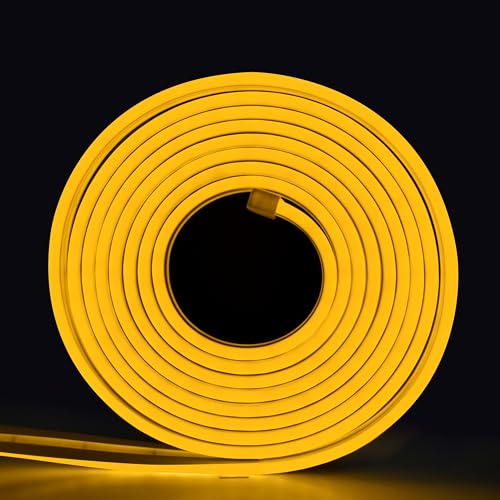 Image of Forus 5 Meter LED Neon Strip Light - Amber, Flexible Waterproof Rope Lights 16.4 Feet with 12V Adapter, Indoor Outdoor Diwali Decorative Lighting, Home Decoration, Wall Decor, 1 Yr Warranty