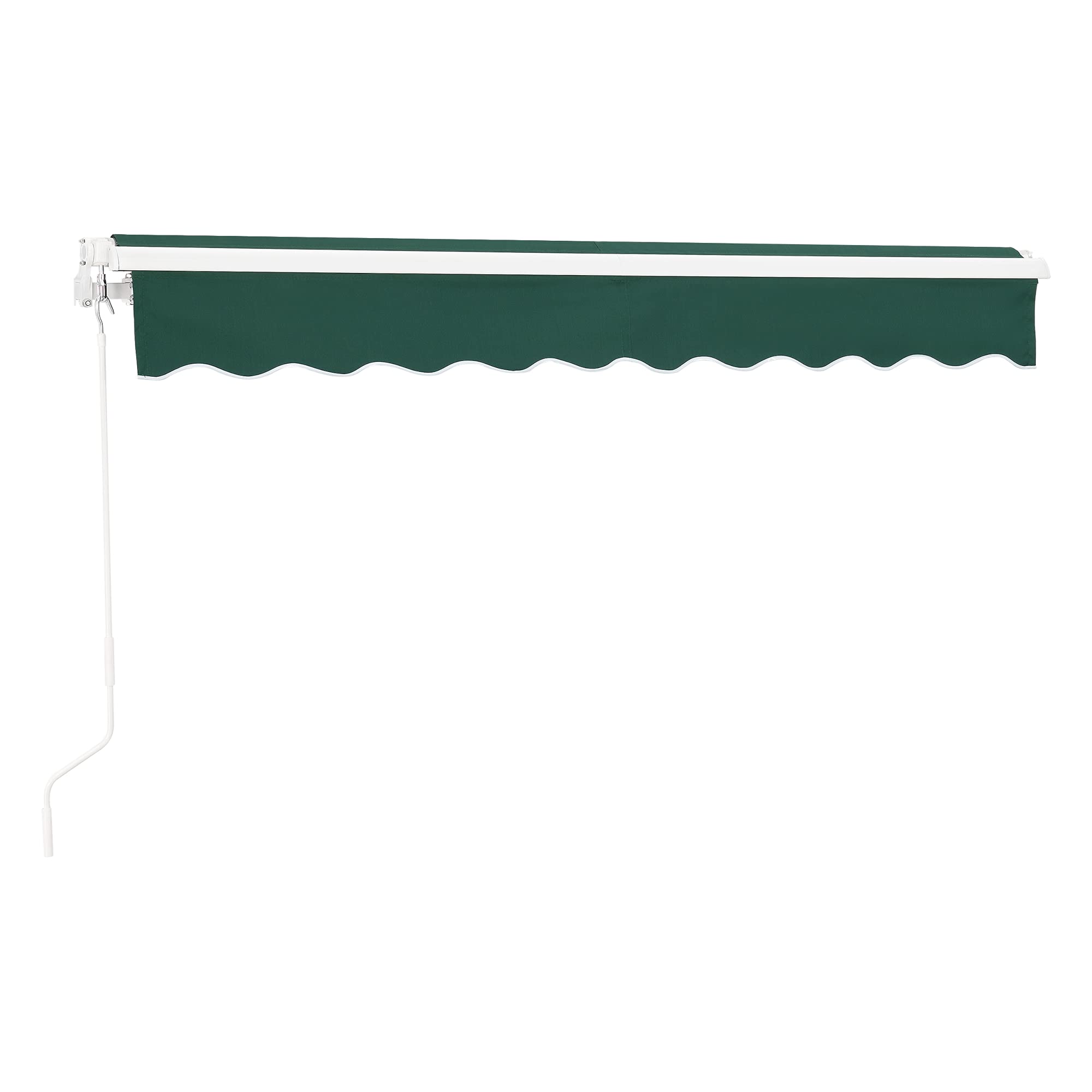 [en.casa] Toldo Impermeable Exterior Bitonto Toldo Articulado con Armazón y Brazo Extraíble Retráctil Manual y Enrollable con Manivela Parasol para Terraza Balcón Patio 300 x 250 cm - Verde Oscuro