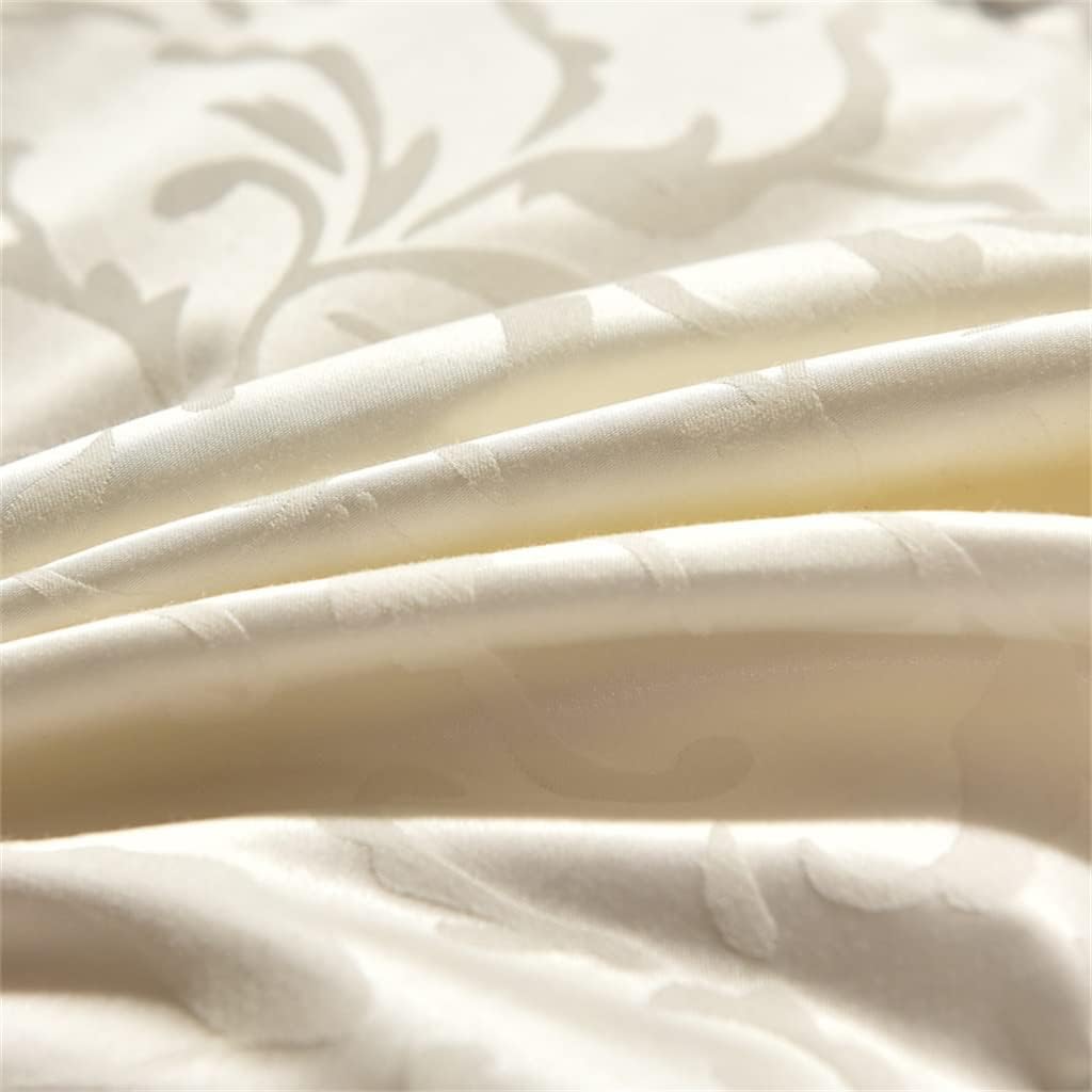 White Duck Down Quilt Fluffy Cozy Four Seasons Duvet Brocade Warm Queen King Quilted Comforters