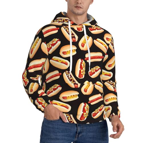 Sweat à capuche en polaire hommes vêtement chaud manches longues motif nourriture fun