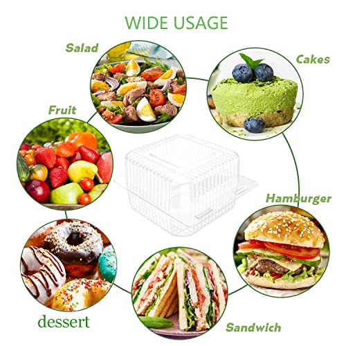 Hnxazg HN-2303161606 100 Pcs Clear Plastic Hinged Take Out Containers Disposable Clamshell Food Cake Containers thumb #6