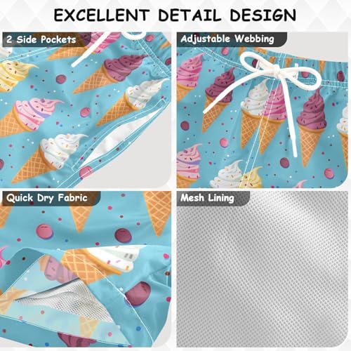 Ice Cream Cookies Boys Swim Trunks Toddler Shorts Swimwear Boardshorts3