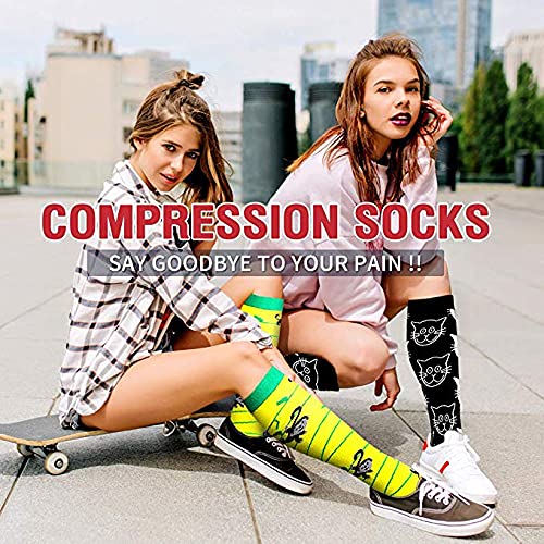 Sportsokken Compressie Sokken Running Men Dames Sokken Atheletic Animal Pattern Outdoor Running Wandelen Knie Hogedrukkousen Lichte wandelsokken (Color : WYS001-133, Grootte : S-M) - Afbeelding 4