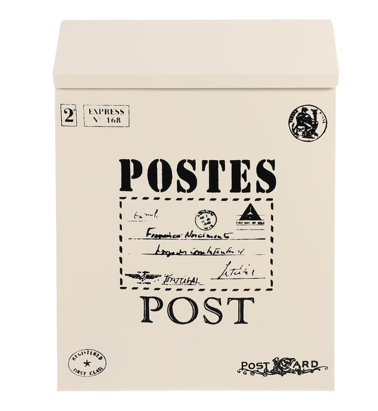 letter box, Wall Mount Mail Holder Secured Postbox Retro Outdoor Iron Sheet Letter Box Mailboxes Post