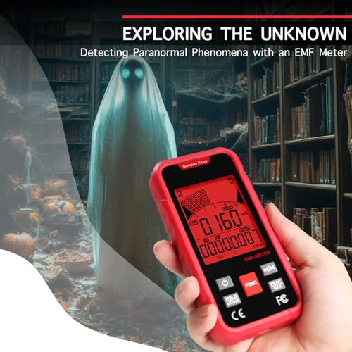 EMF Meter Digital 3in1 Elektrosmog Messgerät misst EF, RF, MF und WiFi Signal Wiederaufladbarer RF Detektor mit 3-Farben Hintergrundbeleuchtung & Summer Handheld EMF Detektor für Geisterjagd, Haushalt