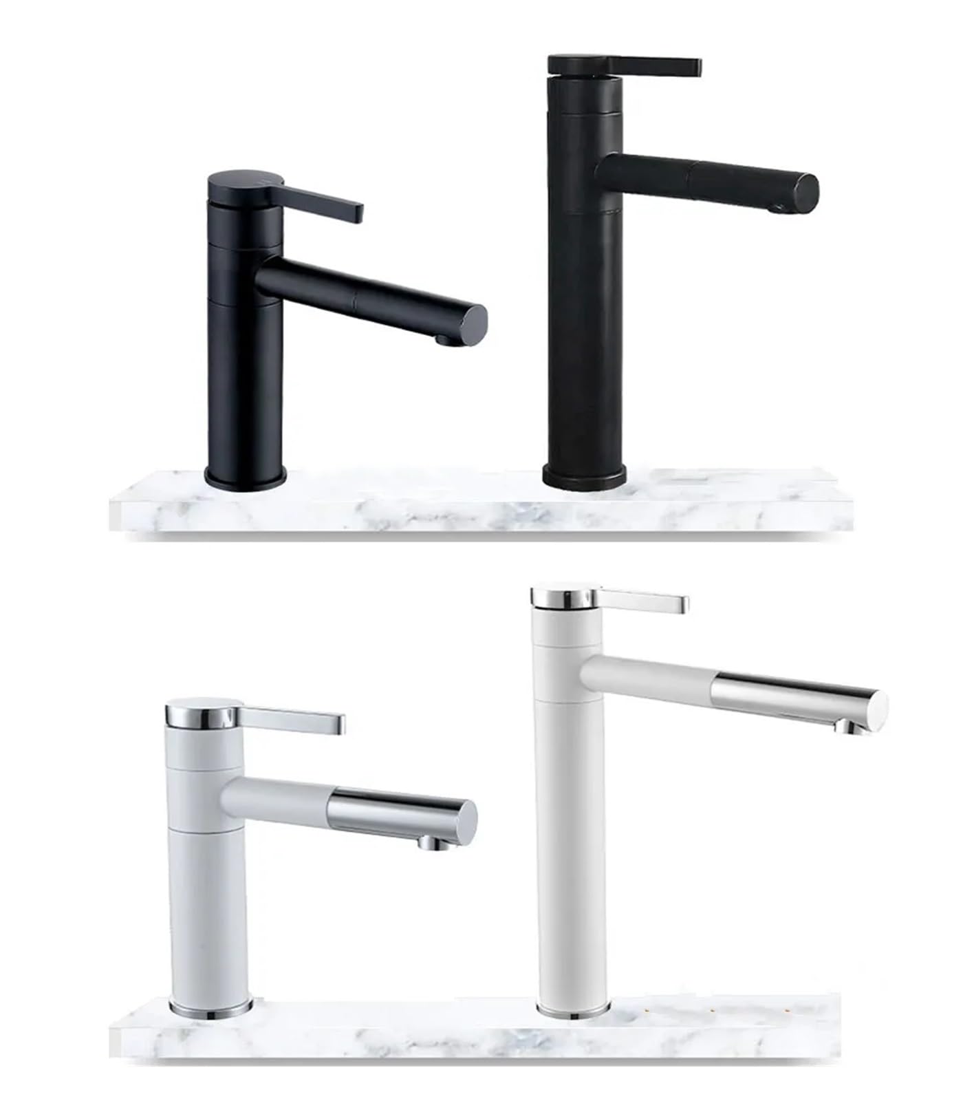 Grifo lavabo acero inoxidable giratorio 360 mezclador de agua fría y caliente para baño cocina