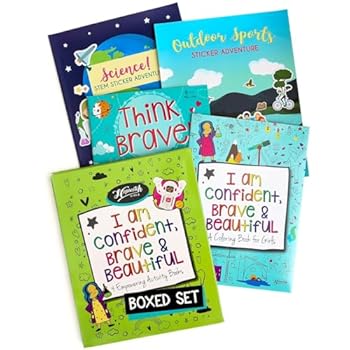 Paperback I Am Confident, Brave & Beautiful: Boxed Set - 4 Activity Books from Hopscotch Girls 2 Coloring + 2 Sticker Book