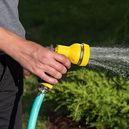 Image of AUTOMAN-Garden-Hose-Nozzle,ABS Water Spray Nozzle with Heavy Duty 7 Adjustable Watering Patterns,Slip Resistant for Watering Plants,Lawn& Garden,Washing Cars,Cleaning,Showering Pets - Yellow