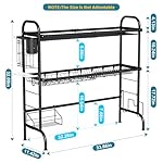 HOWDIA Stainless Steel 2-Tier Over The Sink Dish Drying Rack with Utensil Holder, Large, for Kitchen Counter - Image 4