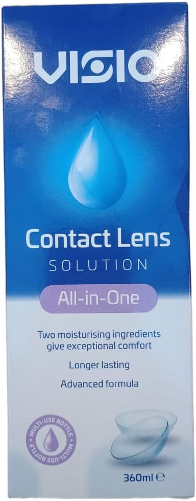 All in One Contact Lens Care Solution 360ml – Multi-Purpose Solution for Cleaning, Rinsing, Disinfecting & Storing Soft Contact Lenses
