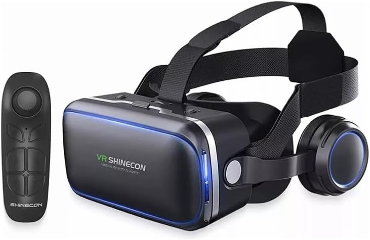 Óculos realidade virtual 3d com fone de ouvido e controle