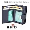 ekavale Damen Geldbörse aus weichem Leder mit RFID-Schutz - Damen-Portemonnaie (Navy) #2
