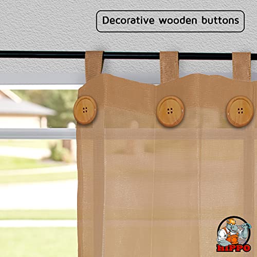Image of HIPPO 180 GSM HDPE Outdoor Loop Curtain for Balcony & Patio Sun Blocking, UV Protection & Light-Filtering Curtains(Sand-Dune- 3FTX9FT) Pack of 2