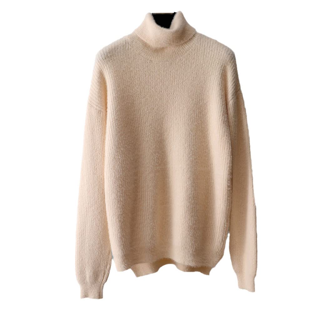 Dolcevita Spessa Lana Cashmere Maglione Pullover Donna Manica Lunga Femminile Casual Grande Maglione Maglione, rosa, Taglia unica