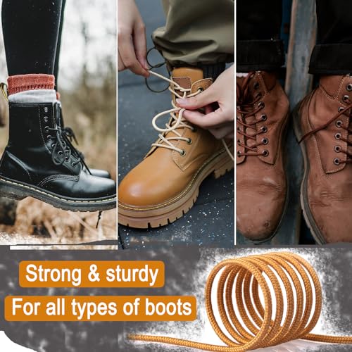 Handshop 2 Pairs Round Boots Shoelaces 3.5 Mm Athletic Replacement Shoe Laces 30-63 Inch Shoestrings For Running Sporting Walking Brown 137 thumb #4
