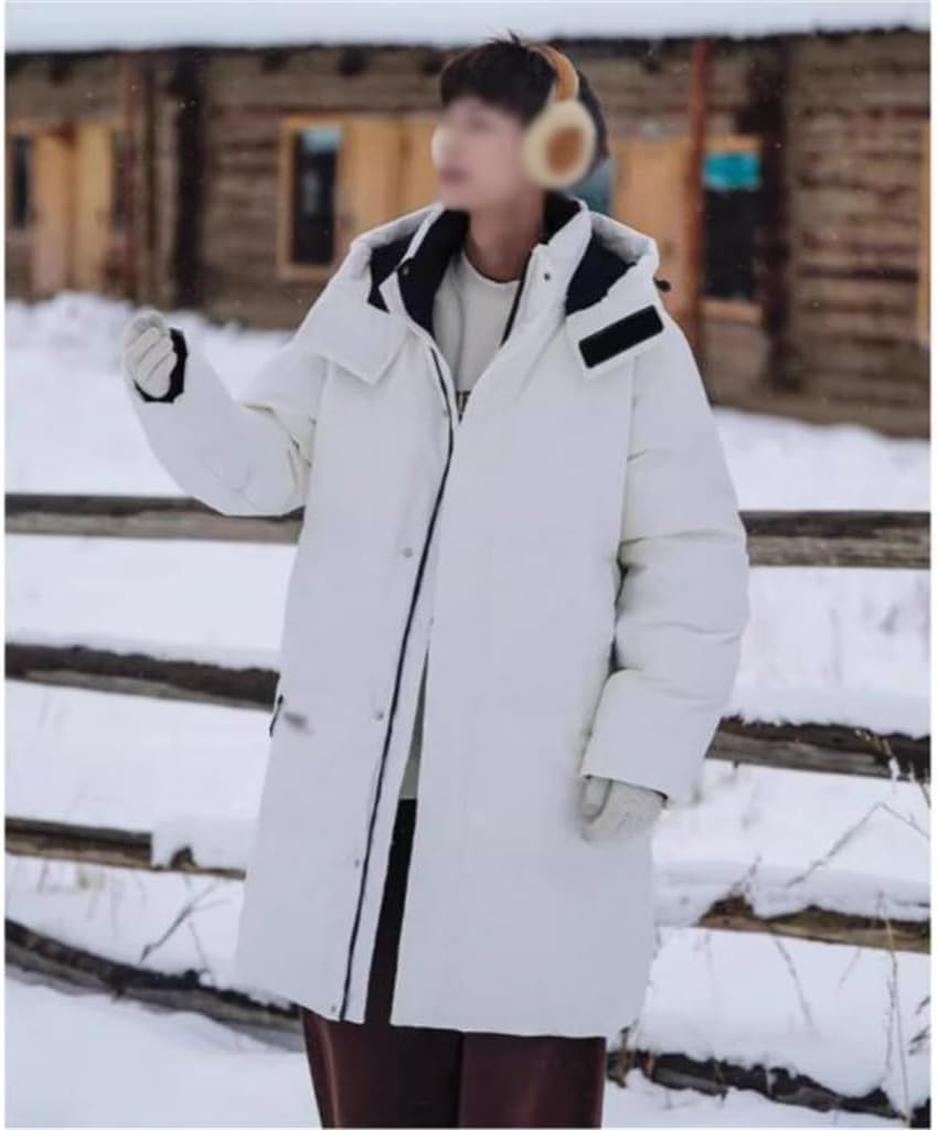 VIDI Light Duck Down Warm Hooded Coat Detachable Long Jacket For Men's Winter Thickening