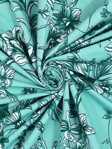 Image of 300 TC Floral Pattern Cotton Blend Single Bed Bedsheet for Single Bed with 1 Pillow Cover | Wrinkle Free Soft Hypoallergenic | Bedding Set Lightweight Breathable Bed Sheet - 60X90 inch
