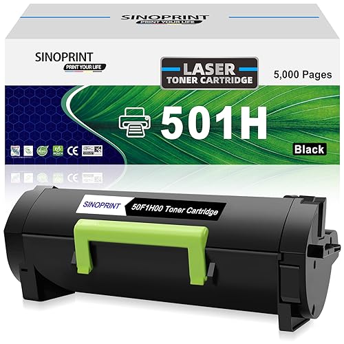 Toner 50F1H00 501H pour imprimante Lexmark MS312dn idéal pour le télétravail efficace