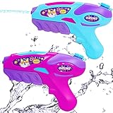 Water Gun for Kids - Girls Blaster Soaker Squirt Summer Squirt Shooter Gun Toy 2pcs Swimming Pool Toddlers Beach Water Fighting Dog Training Toy…