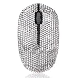 SA@ Luxury 6 Colors Bling Crystal Rhinestone 2.4G Wireless Mouse for Laptop, Notebook, PC, Computer, MacBook Gifts for The Office (Silver)