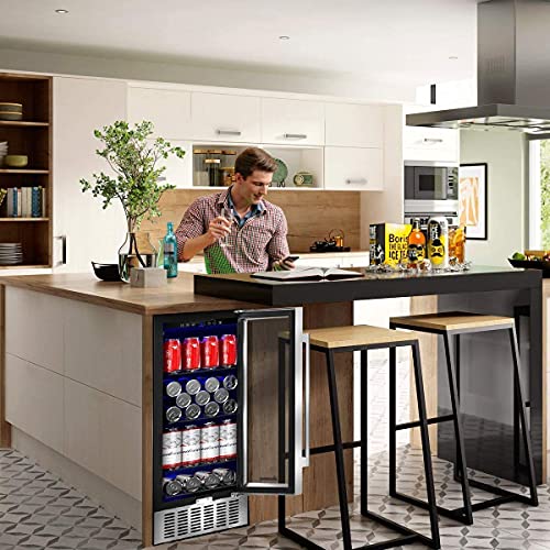Aaobosi Beverage Refrigerator 15 Inch 100 Cans Built-In Beverage Cooler With Quiet Operation, Compressor Cooling System, Energy Saving, Adjustable Shelves, Ideal For Beer, Soda, Water Or Wine #TOP7
