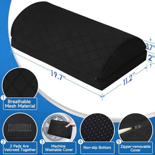 Image of CushZone Foot Rest,Desk & Gaming Accessories,Foot Rest for Under Desk at Work,Comfortable Footrest with 2 Adjustable Heights & Removable Cover, Office Desk Accessories(Black-20 in)
