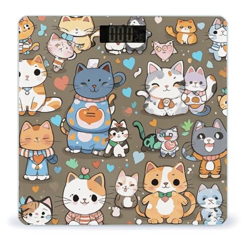 Balanza Digital para Baño con Diseño Lovely Cartoon Cats