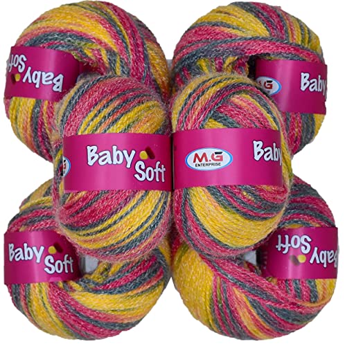Image of M.G ENTERPRISE Premium Multi RowanSoft Yarn 300 Wool Thread for Crochet, Knitting & Needle Craft