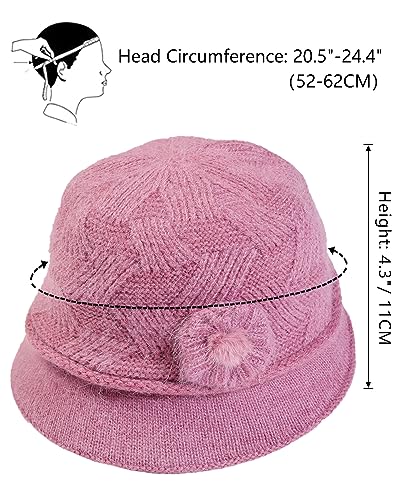 CheChury Frauen Cloche Hüte Bucket Hat Französische Baskenmütze Vintage Floral Wollkleid Klassischer Hut Winter Glockenhut Kirche Hut Klassisch Bowler Hut Melonenhut Fedorahüte Frauen