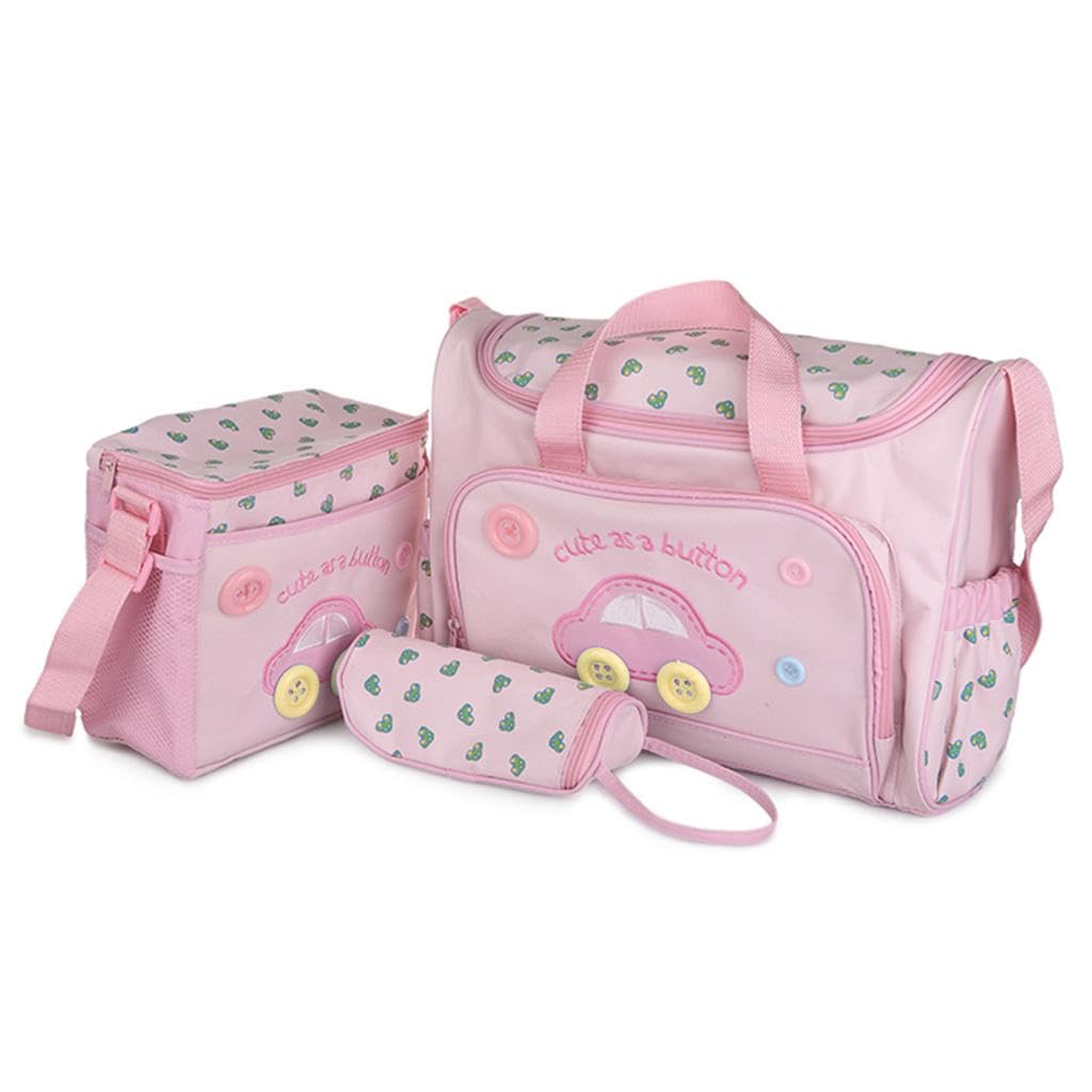 BNF 4Pcs Mummy Tote Baby Nappie Diaper Changing Bags Sets Pink | Baby | Diapering | Diaper Bags | 1 x Large Bag 1 x Medium Bag 1 x Small Milk Bag 1 x Diaper Mat-image-15