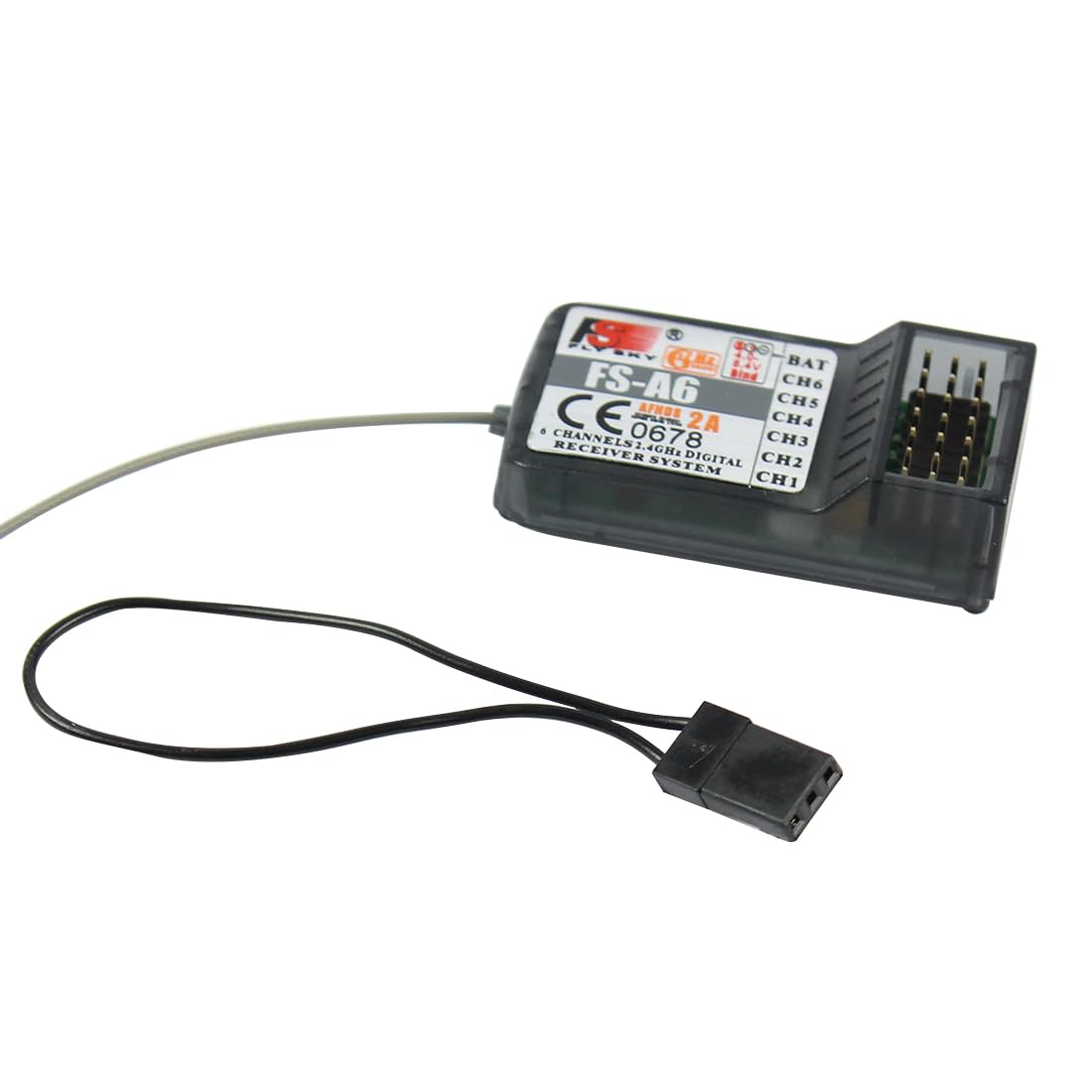 Récepteur Flysky FS-A6 2,4 G 6 canaux pour émetteur RC destiné aux Avions RC, Planeurs et hélicoptères
