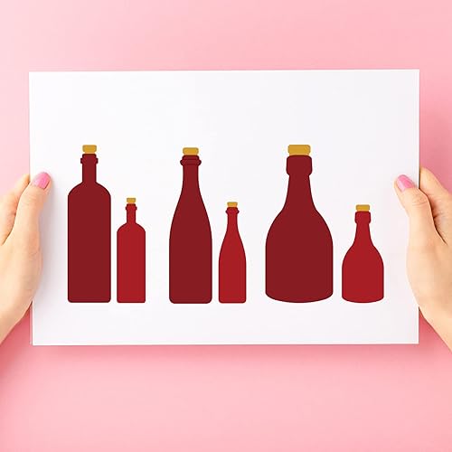 Miniatura 4 de BENECREAT 2 estilos de plantillas de corte de acero al carbono para botella de corcho, plantillas de grabado de acero al carbono para hacer fotos de