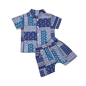 Baby Summer Baby Jongens Patchwork Kleding Strand Korte Mouw Pak + Shirt + Shorts Chique Print Elastische Taille Coloful